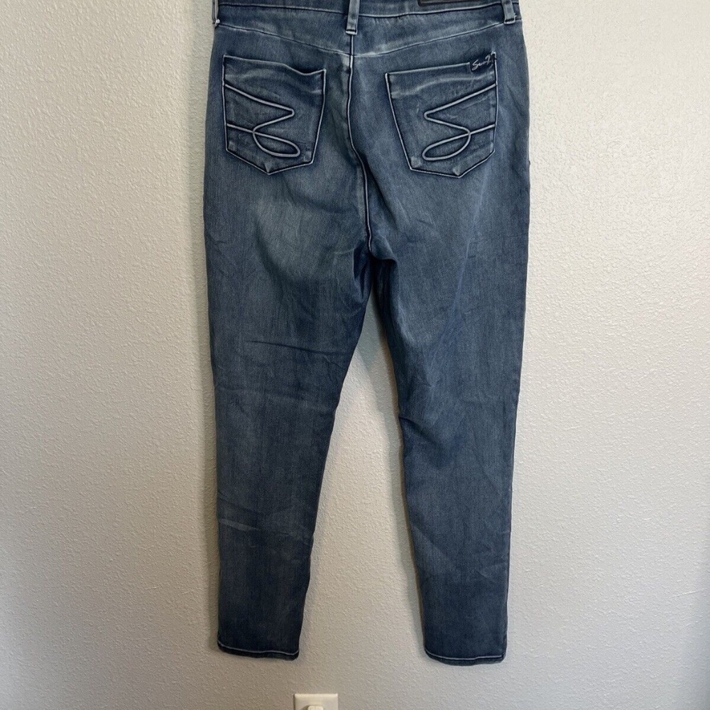 Seven7 High Rise Skinny Jean Size 10 Faded Wash - Picture 8 of 9
